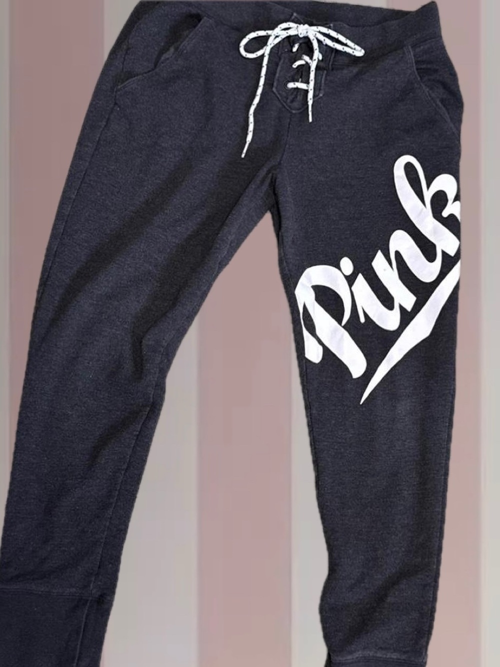 PINK Victoria’s Secret Y2K Lace-Up Detail Sweatpants